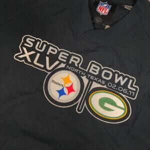 NFL Super‎ Bowl XLV Dueling Sideline Steelers Packers Pullover Windbreaker L NOS